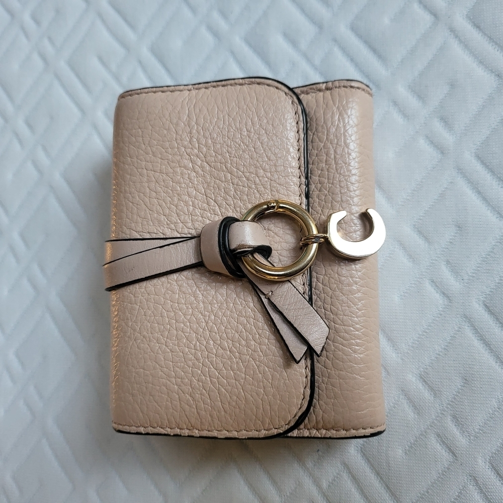 Chloe Small Alphabet Tri-Fold Wallet Textured Leather